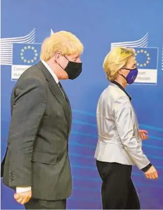  ??  ?? Boris Johnson y Ursula von der Leyen// EP