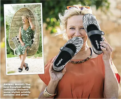  ?? ?? ANIMAL MAGIC: The new Cosyfeet spring collection includes some stylish wildlife patterns and prints