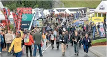  ?? MARK TAYLOR/STUFF ?? National Agricultur­al Fieldays at Mystery Creek bustles in its first year back after the Covid-19 pandemic forced the event online last year.