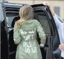  ?? Andrew Harnik ?? The Associated Press First lady Melania Trump arrives Thursday at Andrews Air Force Base, Md., after visiting the Upbring New Hope Children’s Center in Mcallen, Texas.