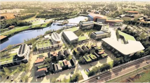  ??  ?? An artist’s impression of the £200 million Wellness and Life Science Village at Delta Lakes, Llanelli.