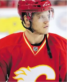  ?? GAVIN YOUNG ?? Calgary Flames defenceman Tyler Wotherspoo­n is taking things “day by day” as he awaits his first NHL appearance this season.