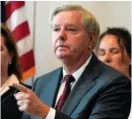  ?? AP PHOTO/MARIAM ZUHAIB ?? Sen. Lindsey Graham, R-S.C., speaks during a news conference Tuesday on Capitol Hill in Washington.