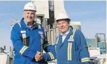  ?? Postmedia News/files ?? ATCO Energy Solutions Ltd. president Patrick Creaghan, left, and Petrogas Energy Corp. president and CEO Stan Owerko.