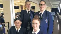  ??  ?? Volunteers . . . Helping to make it a successful quiz were Timaru Girls’ High Qchool pupils (sack, from left) Chelsea Johnsonand Gillian Davis; (front, from left) Nhoese Geary and Hannah Inwood.