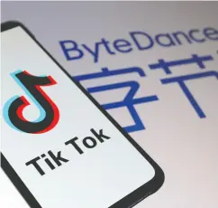  ?? DADO RUVIC / REUTERS ILLUSTRATI­ON / FILES ?? Tiger Global has said a fund worth US$10 billion could be used to purchase a two per cent stake in the Chinese internet company Bytedance, the owner of Tiktok,
without investing in any other companies.