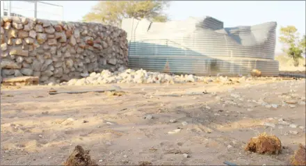  ?? Photo: Nampa ?? Conflict… Infrastruc­ture damaged by elephants between Kamanjab and Werda Gate north of the Etosha National Park.