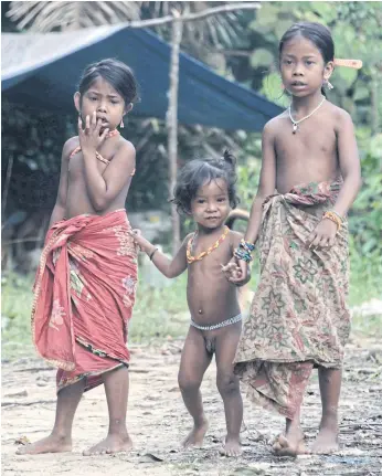  ??  ?? FOREST NOMADS: Children from the Orang Rimba tribe at their camp in the Batang Hari district of Jambi province. Indonesia is home to an estimated 70 million tribespeop­le, out of a population of 255 million.