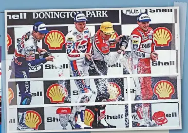  ??  ?? Right: On the 1989 British 500cc GP podium.