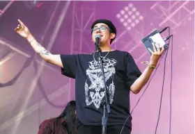  ?? FilmMagic 2018 ?? Omar Banos, a.k.a. Cuco, performs in Golden Gate Park in August at the Outside Lands Music and Arts Festival, one of the many he played last year.
