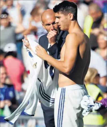  ??  ?? CAMBIO DE AIRES. Pese a que Zidane le quiere, Morata tiene decidido salir para ser titular en otro sitio.