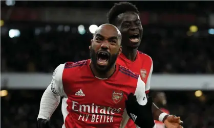  ?? Photograph: Tony Obrien/Reuters ?? Alexandre Lacazette’s late effort was later ruled to be an own goal by José Sá but his manager said: ‘For me it’s Lacazette’s goal.’