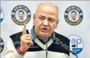  ?? MOHD ZAKIR/HT ?? Manish Sisodia said it is “unfortunat­e” that a senior member of the n
Union cabinet was “lying” on such a sensitive matter.