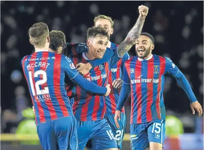  ?? Picture: SNS. ?? Greg Tansey celebrates scoring against Rangers at Ibrox in February. Dons’ fans will be hoping for more of the same from him next season when he joins up at Pittodrie.