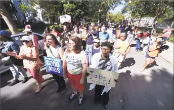  ?? Arnold Gold / Hearst Connecticu­t Media ?? An anti-violence neighborho­od march with the theme, Jobs For Youth, Jobs For All, begins on Ivy St. in the Newhallvil­le section of New Haven on Saturday.