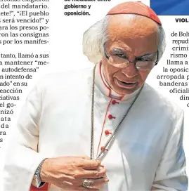  ??  ?? Leopoldo Brenes es presidente de la Conferenci­a Episcopal de Nicaragua y oficia de mediador entre gobierno y oposición.VIOLENCIA.