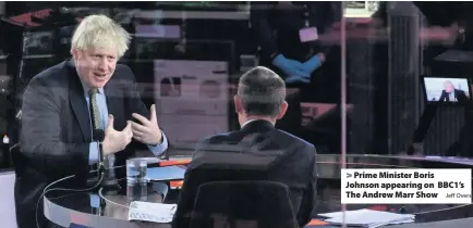  ?? Jeff Overs ?? Prime Minister Boris Johnson appearing on BBC1’s The Andrew Marr Show