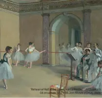  ??  ?? ‘Rehearsal Hall at the Opera, rue Le Peletier’ 1872 (detail) Oil on canvas 32.7 x 46.3cm Musée d’orsay, Paris