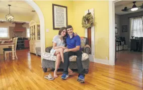  ??  ?? Rachel and Larkin O’Hern enjoy living in their home in the Tobin Hill neighborho­od. An Army veteran, Larkin was severely injured in 2011 while serving in Afghanista­n.