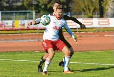  ?? Foto: R. Fischer ?? Manuel Utz ragte aus der Mannschaft SV Mering heraus. Beim SV Egg an der Günz schoss er alle vier Tore.