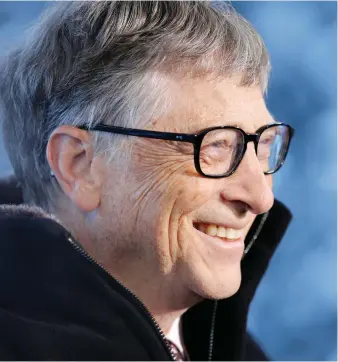  ?? Getty Images ?? Billionair­e Bill Gates donated 64 million of the software maker Microsoft’s shares