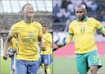  ??  ?? BACK IN THE FOLD: Midfielder Bongani Zungu and striker Tokelo Rantie return for Bafana Bafana.