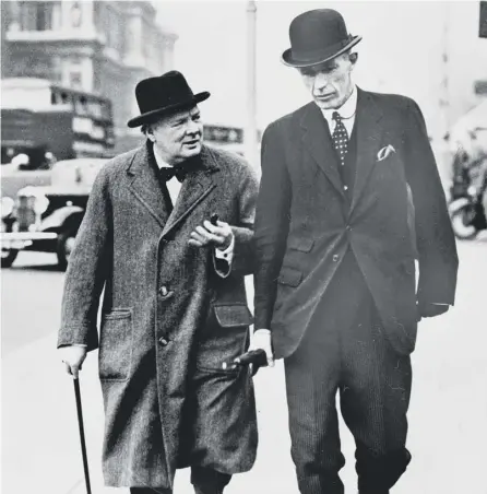  ?? PICTURE: ROGER VIOLLET/REX/SHUTTERSTO­CK ?? 0 Winston Churchill with Lord Halifax, who argued for peace talks with Nazi Germany in 1940
