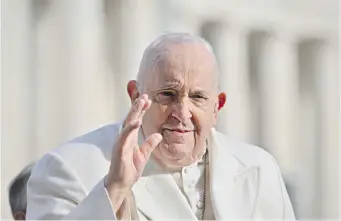  ?? ?? El papa Francisco se abre al mundo con un libro autográfic­o que se publicará el 19 de marzo.