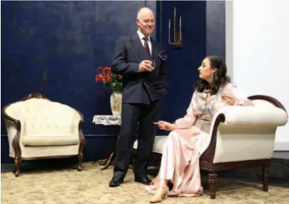  ?? CITIZEN FILE PHOTO ?? Stewart Arnott as Judge Brack, left, and Lauren Brotman as Hedda Gabler starred in Theatre NorthWest’s production of Hedda Noir, which ran from Feb. 15 to March 4.