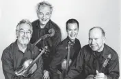  ?? STEVE J. SHERMAN ?? The Juilliard String Quartet: Ronald Copes (from left), Joel Krosnick, Joseph Lin and Samuel Rhodes. Rhodes is leaving the group after 42 years.