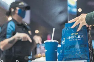  ?? CHRISTOPHE­R KATSAROV THE CANADIAN PRESS FILE PHOTO ?? “When we look at movie-going in general, it simply does not pose the same risk as other indoor services and gatherings,” Cineplex CEO Ellis Jacob said.