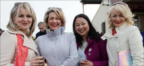  ??  ?? Christina Winters, Eimear McDermot, Katie Doyle and Anna Murphy at Wexford Races on Saturday afternoon.