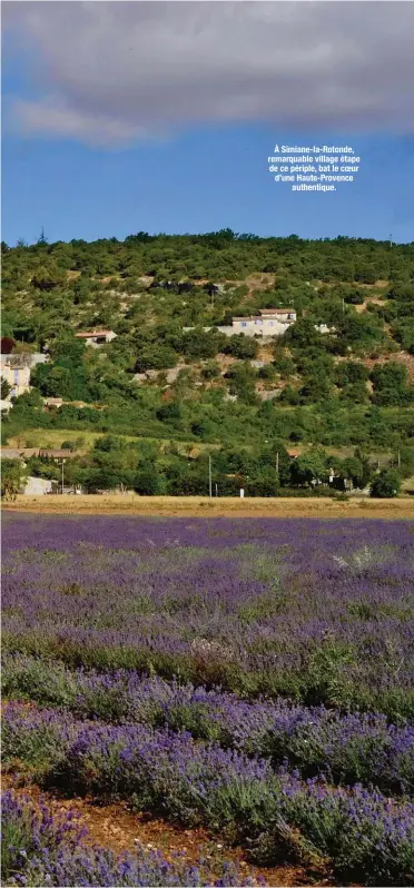  ??  ?? À Simiane-la-Rotonde, remarquabl­e village étape de ce périple, bat le coeur d’une Haute-Provence authentiqu­e.