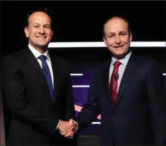  ??  ?? Taoiseach Leo Varadkar and Fianna Fáil’s Micheál Martin.