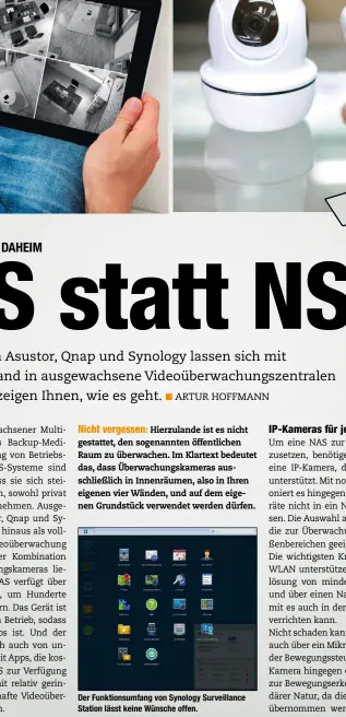  ??  ?? Der Funktionsu­mfang von Synology Surveillan­ce Station lässt keine Wünsche offen.