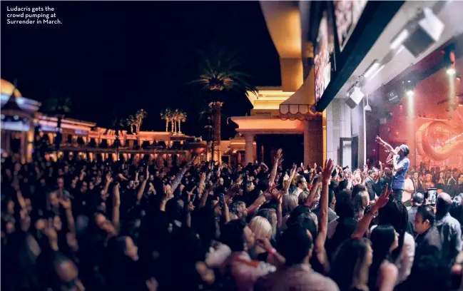  ??  ?? Ludacris gets the crowd pumping at Surrender in March.