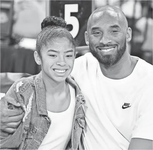  ?? STEPHEN R. SYLVANIE/USA TODAY SPORTS ?? Kobe and Gianna Bryant were at the WNBA All-Star Game last summer in Las Vegas.