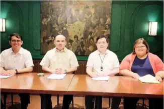  ?? PHOTOGRAPH COURTESY BY PACU ?? (FROM left) Research Scientist Cezar Ian Santos, ASEAN Science Diplomat and UN Sasakawa Laureate Glenn Banaguas, PACU president Dr. Anthony Tamayo, and PACU executive director Joyce Samaniego.