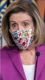  ??  ?? Video, nasty: Trump’s conciliato­ry speech – before he began ranting again on Twitter Speaking out: Democrat Nancy Pelosi