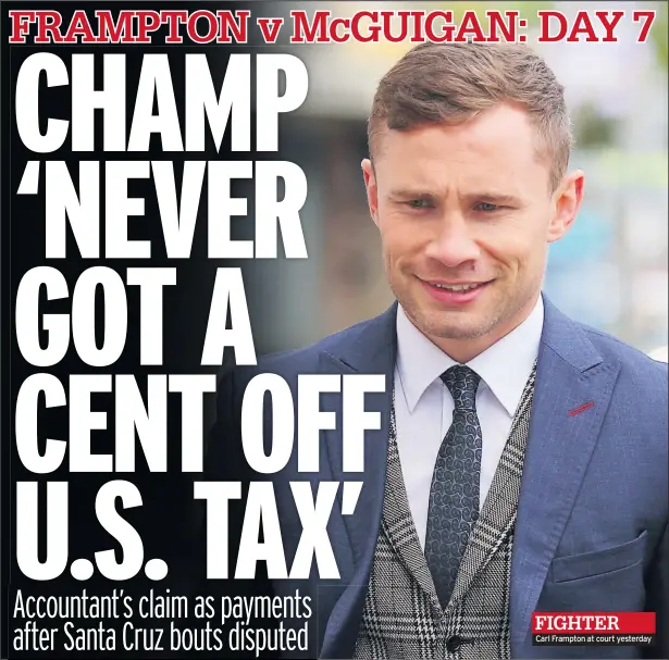  ??  ?? FIGHTER
Carl Frampton at court yesterday