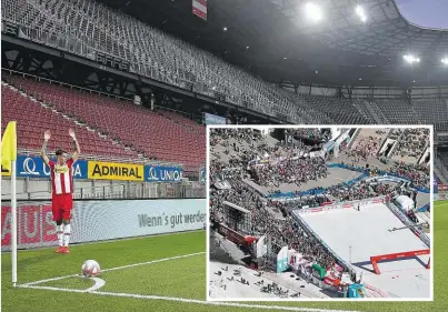  ??  ?? Keine Fans im Klagenfurt­er Stadion – und auch in Sölden bleiben die Tribünen diesmal leer