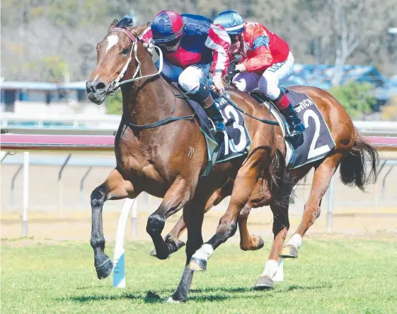  ?? Picture: AAP IMAGE/TRACKSIDE PHOTOGRAPH­Y ?? Thunderous Strike has the potential to be a stakes horse next year, according to trainer Matt Dunn.