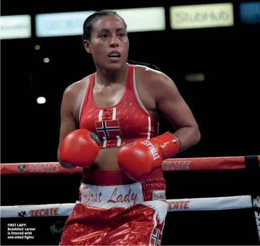  ?? Photos: GETTY IMAGES ?? FIRST LADY: Braekhus’ career is littered with one-sided fights