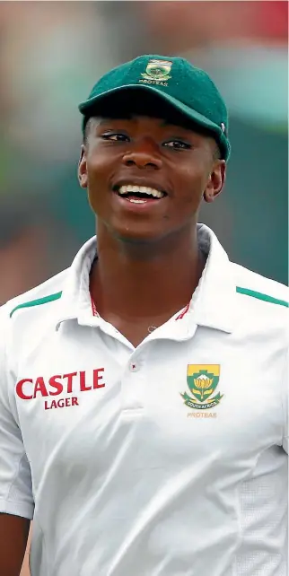  ?? GETTY IMAGES ?? Kagiso Rabada has a mean streak when bowling at express pace for South Africa.