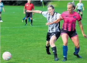  ?? ?? Sammi Parish, left, scored two goals in Te Puke Utd’s semifinal win over Cambridge.