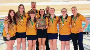  ?? CONTRIBUTE­D ?? The Kenton Ridge High School girls bowling team won its first district title in school history.