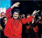  ?? RONALDO SCHEMIDT/GETTY-AFP ?? Venezuela’s Nicolas Maduro celebrates after Sunday’s vote, from which his government claimed a mandate.