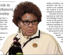  ?? ?? National Assembly speaker Nosiviwe Mapisa-Nqakula