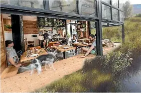  ??  ?? Fourth-year Victoria University landscape architectu­re student Matt Stone: ‘‘This perspectiv­e illustrate­s how existing buildings can be adapted to focus on proposed wetlands within Newtown.’’