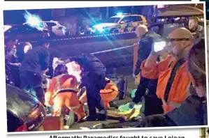  ??  ?? Aftermath: Paramedics fought to save Lejean